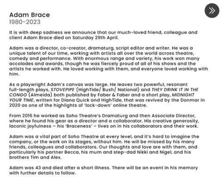 
Adam Brace Death Cause And Obituary: Did He Die Of Stroke? 