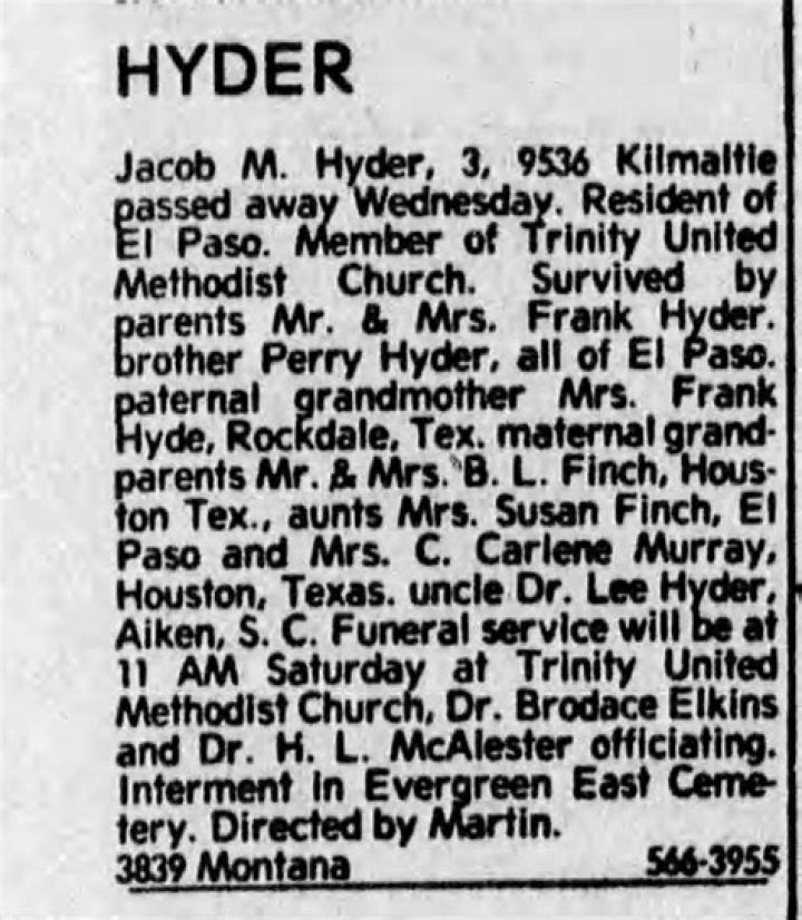 
Jacob Hyder Obituary, What was Jacob Hyder Cause of Death? 