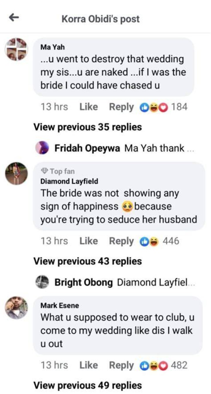 
Korra Obidi comes under fire over her choice of outfit to a wedding in United States 