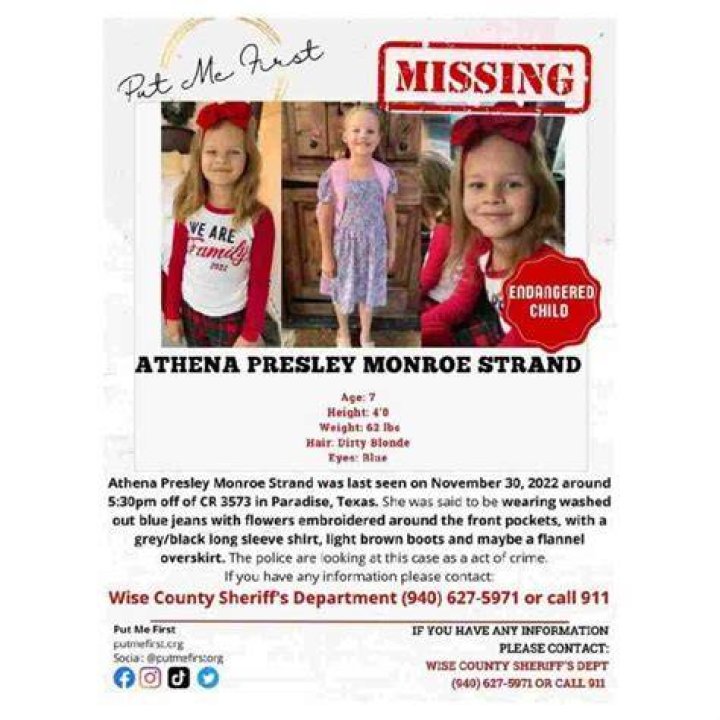 Wise County Missing: Who is Athena Presley Monroe Strand? How we lost the child? Explained